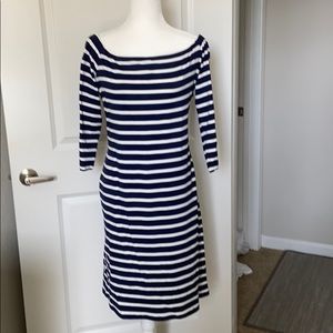 J. McLaughlin Strioed Dress navy/white size L